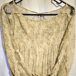 Free People floral and lace-lined dress. Size LG